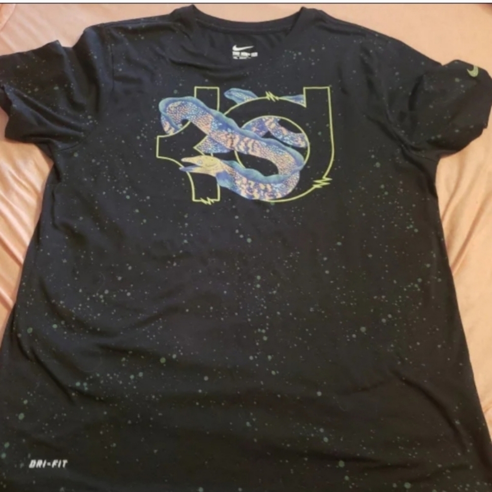 KD neon EEL The Nike Tee XL Men's Dri Fit worn great condition charcoal/black